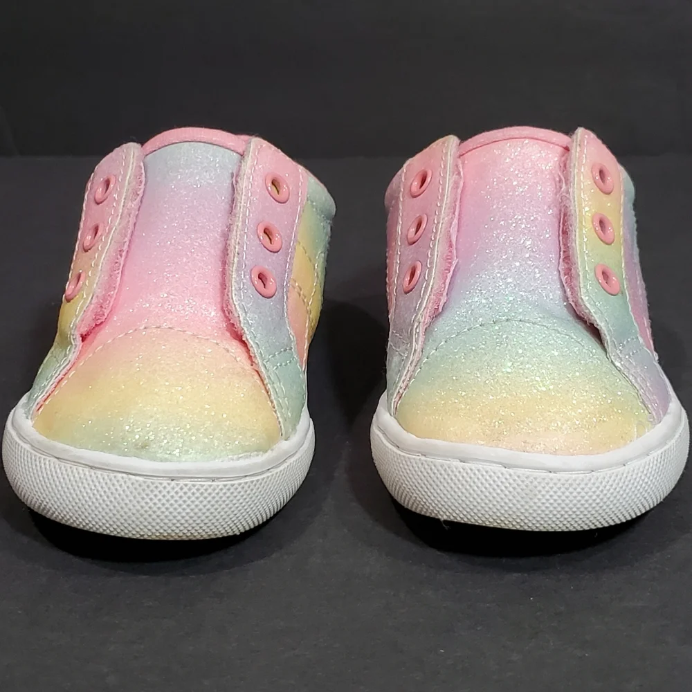 Wonder Nation Infant Laceless Multi-Color Sparkly Slip-On Casual Sneaker Size 5T